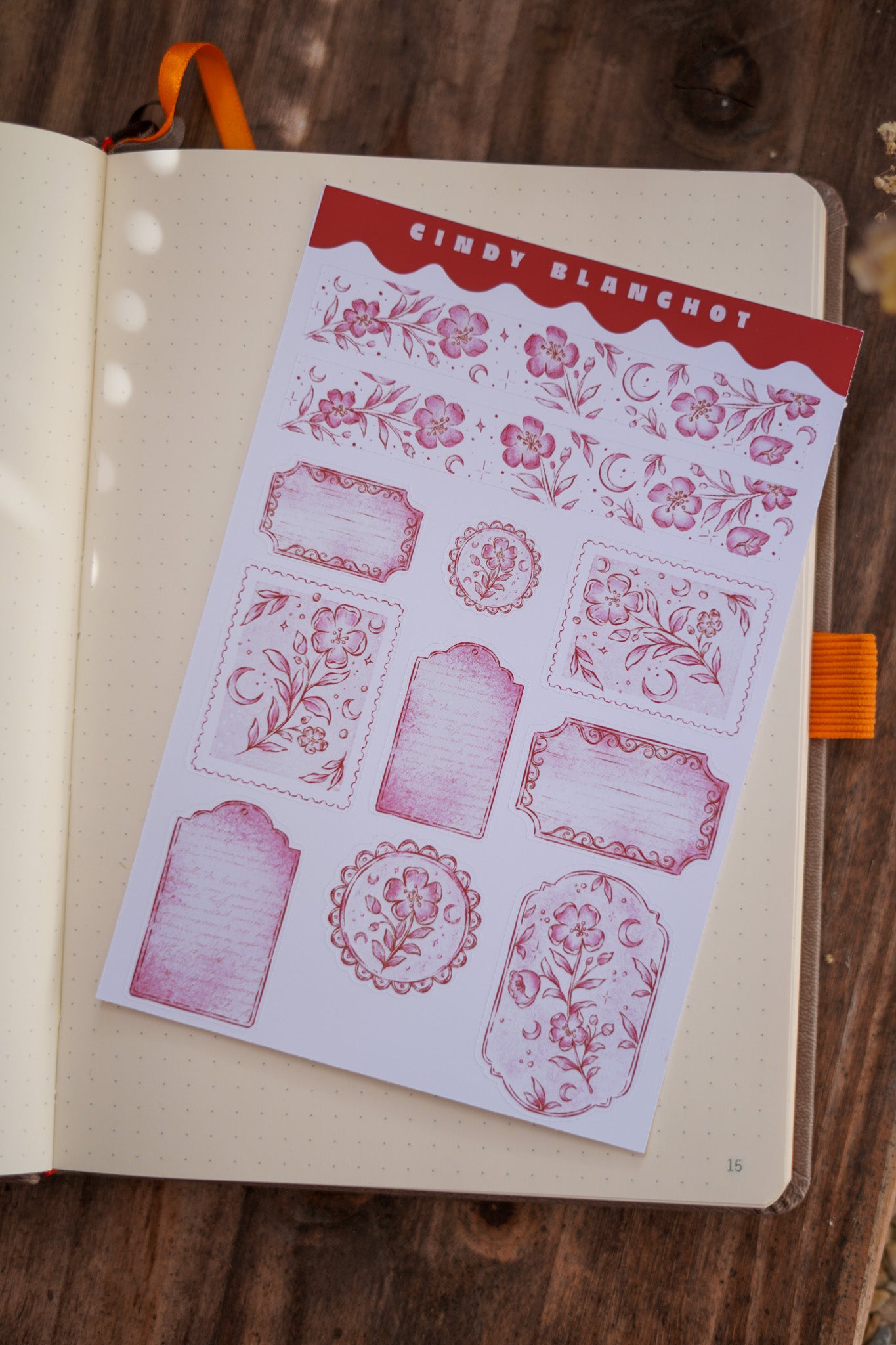 Planche sitckers - Vintage rose