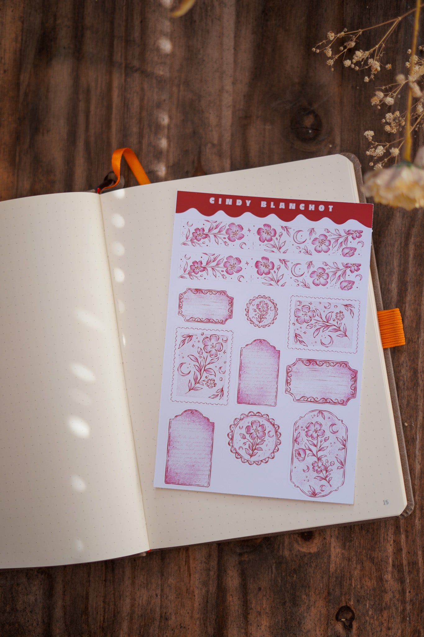Planche sitckers - Vintage rose