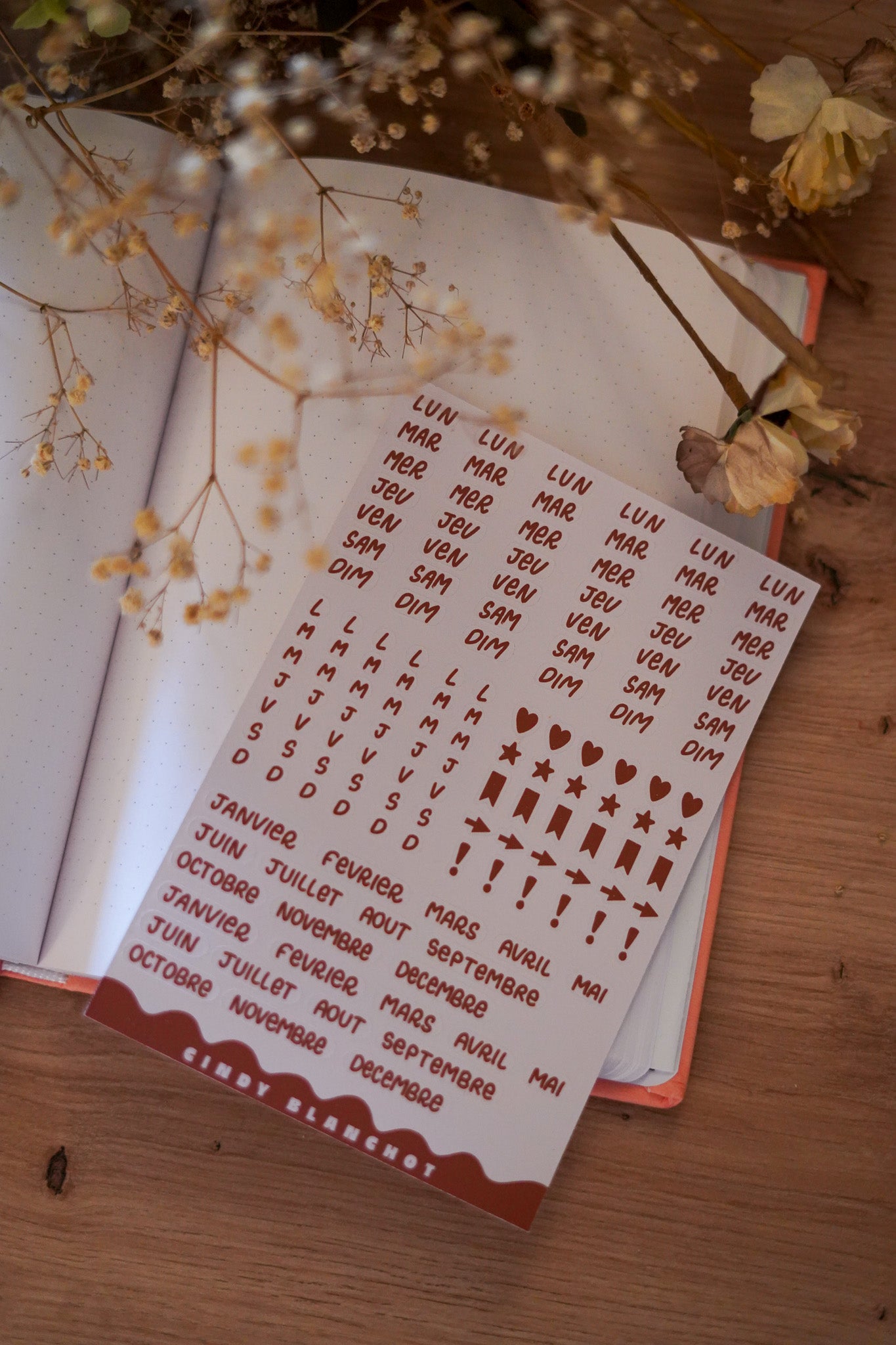 Planche sitckers - Les mois & semaines
