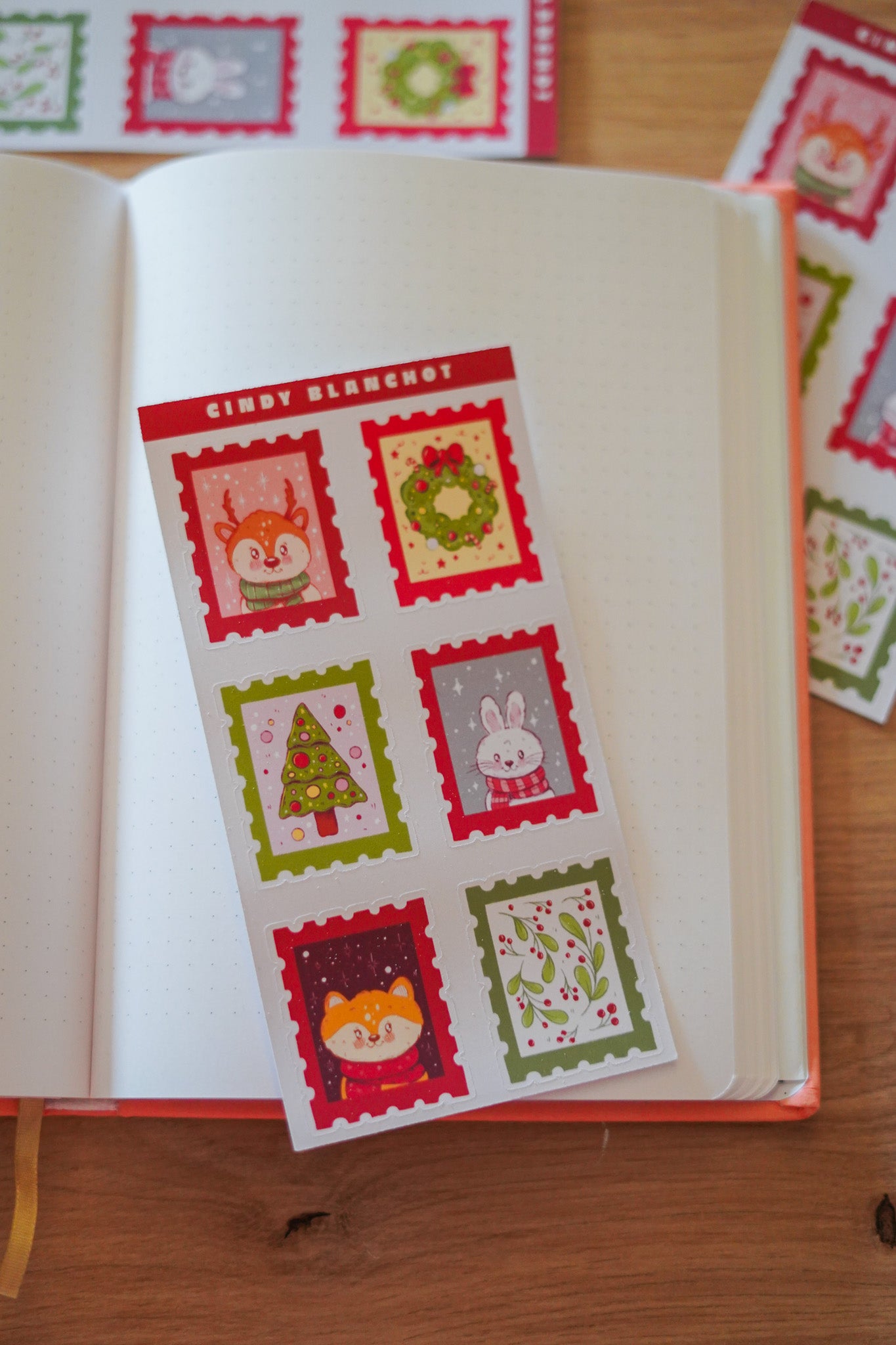 Planche sitckers - Les timbres Noël