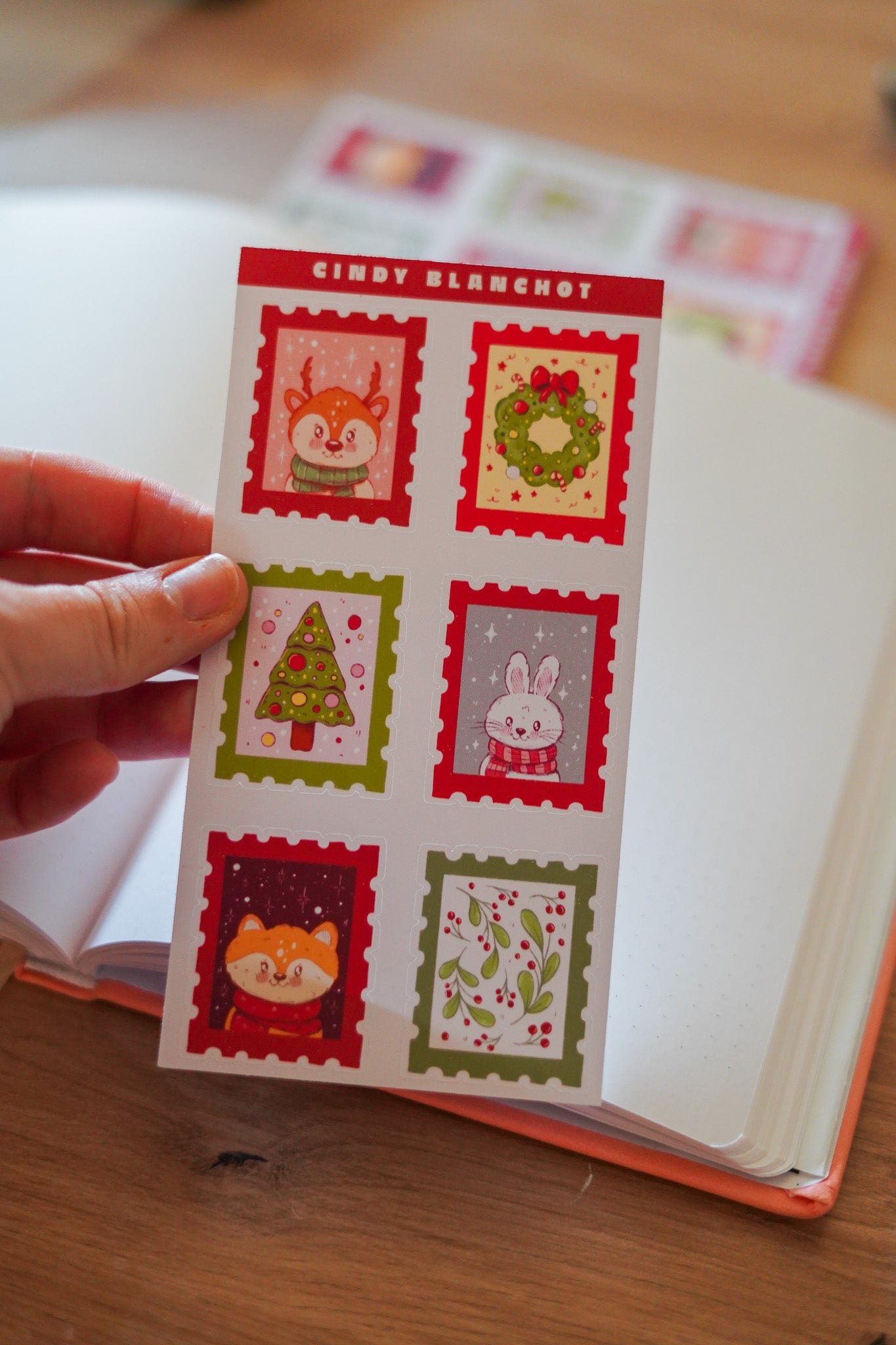 Planche sitckers - Les timbres Noël