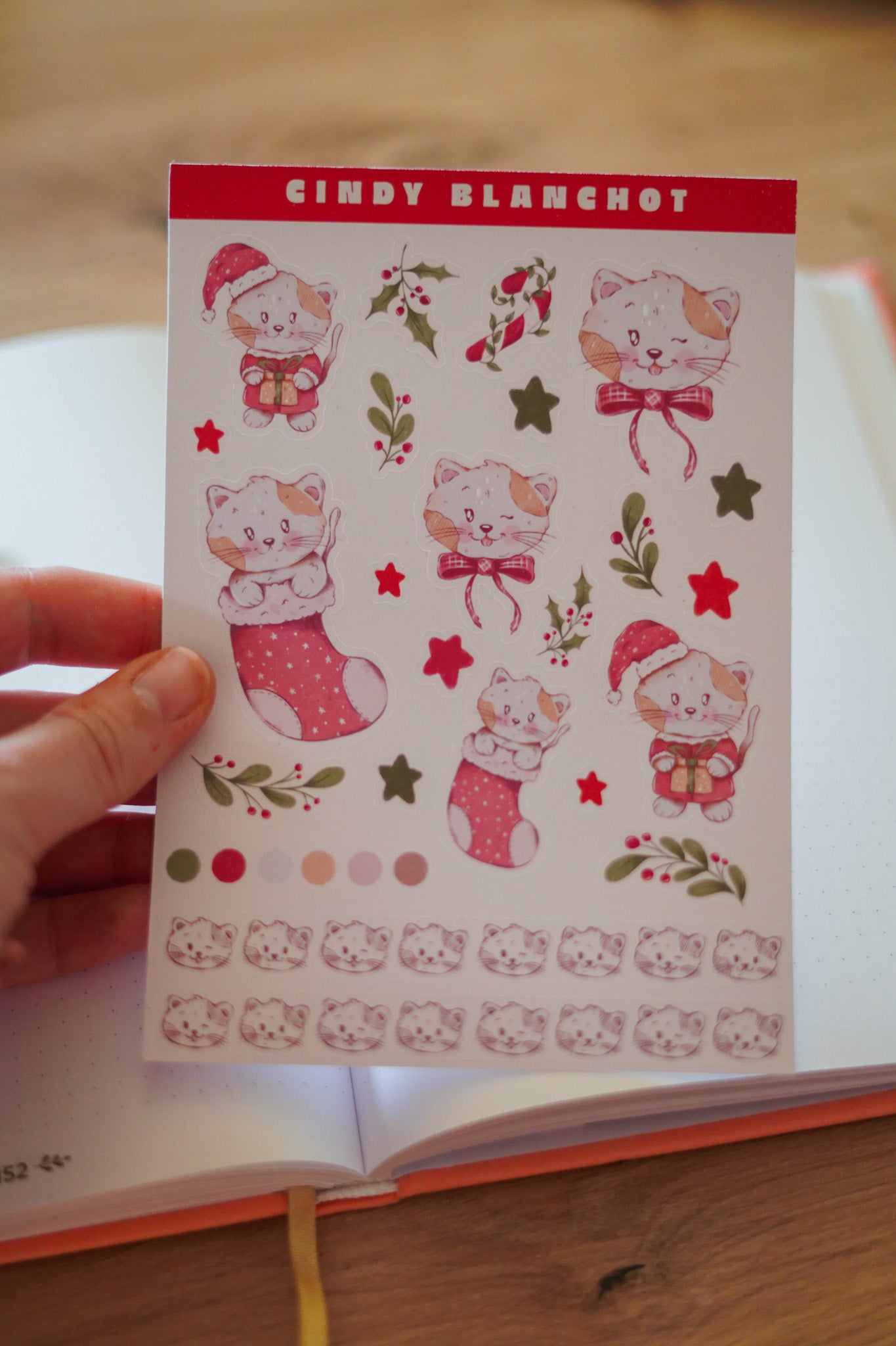 Planche sitckers - Chat Noël