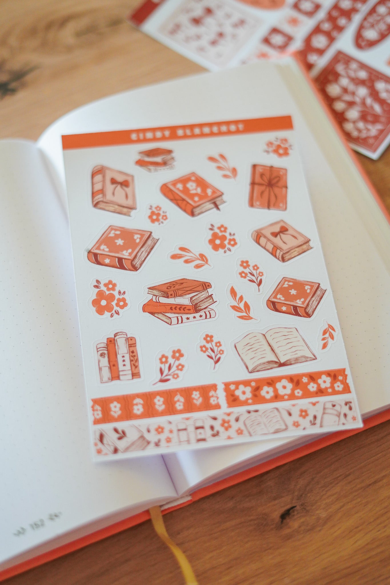 Planche sitckers - Livres marron