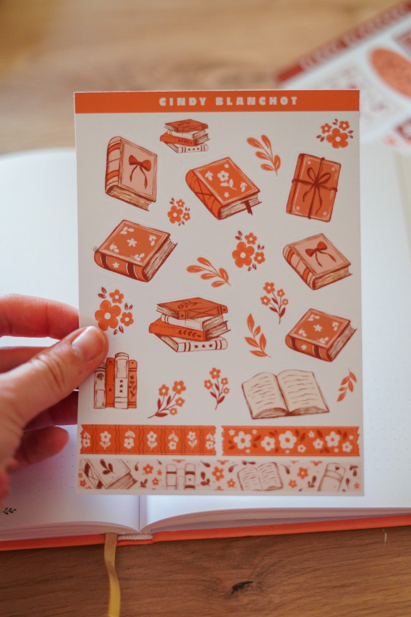 Planche sitckers - Livres marron