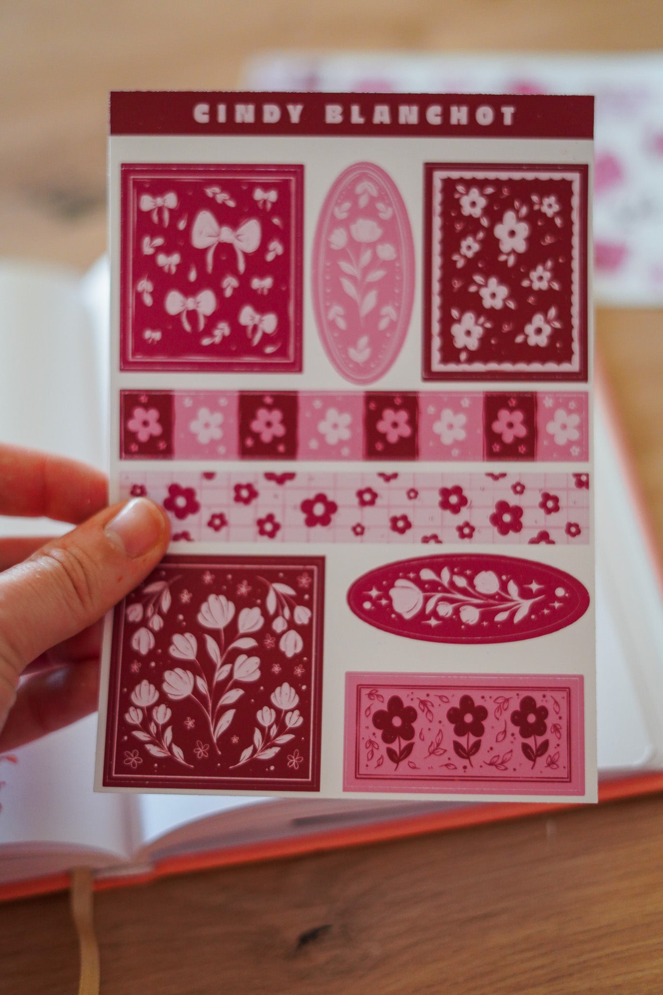 Planche sitckers - Cadres rose