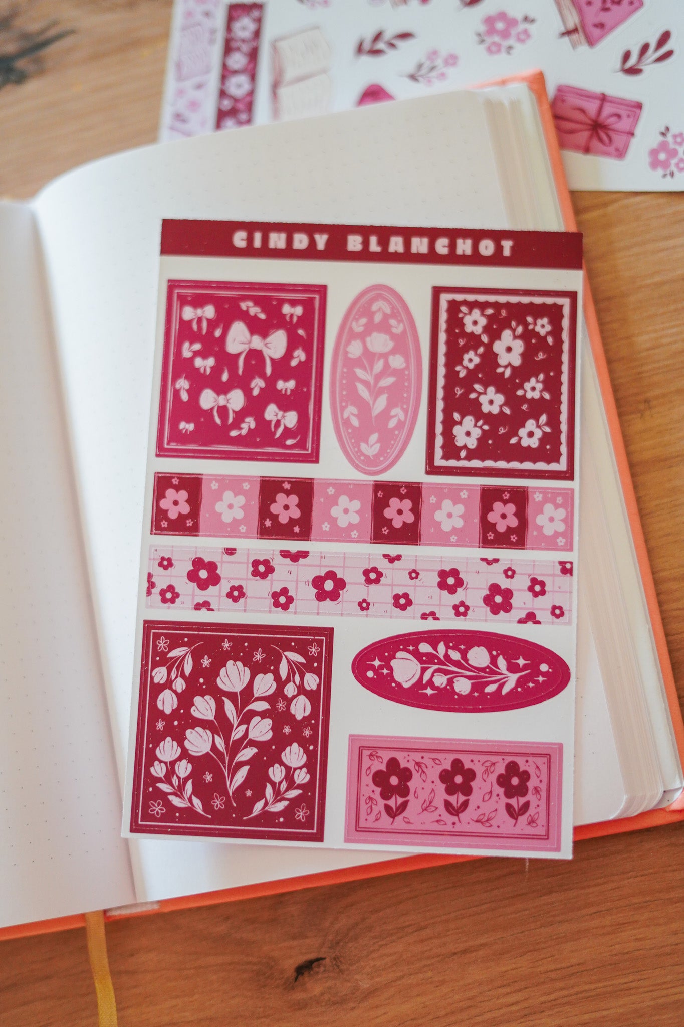 Planche sitckers - Cadres rose