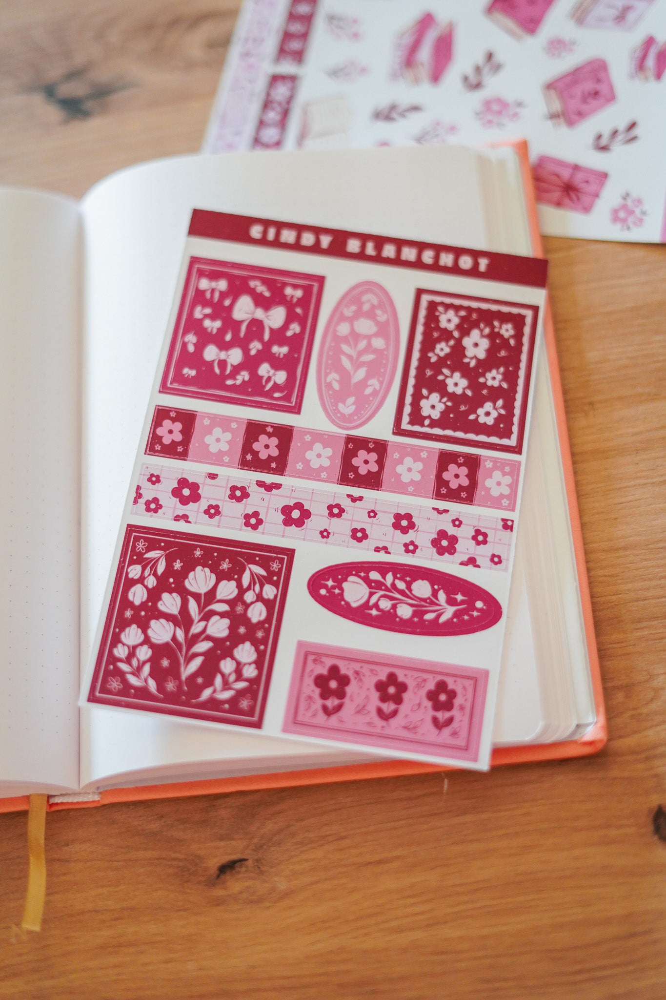 Planche sitckers - Cadres rose