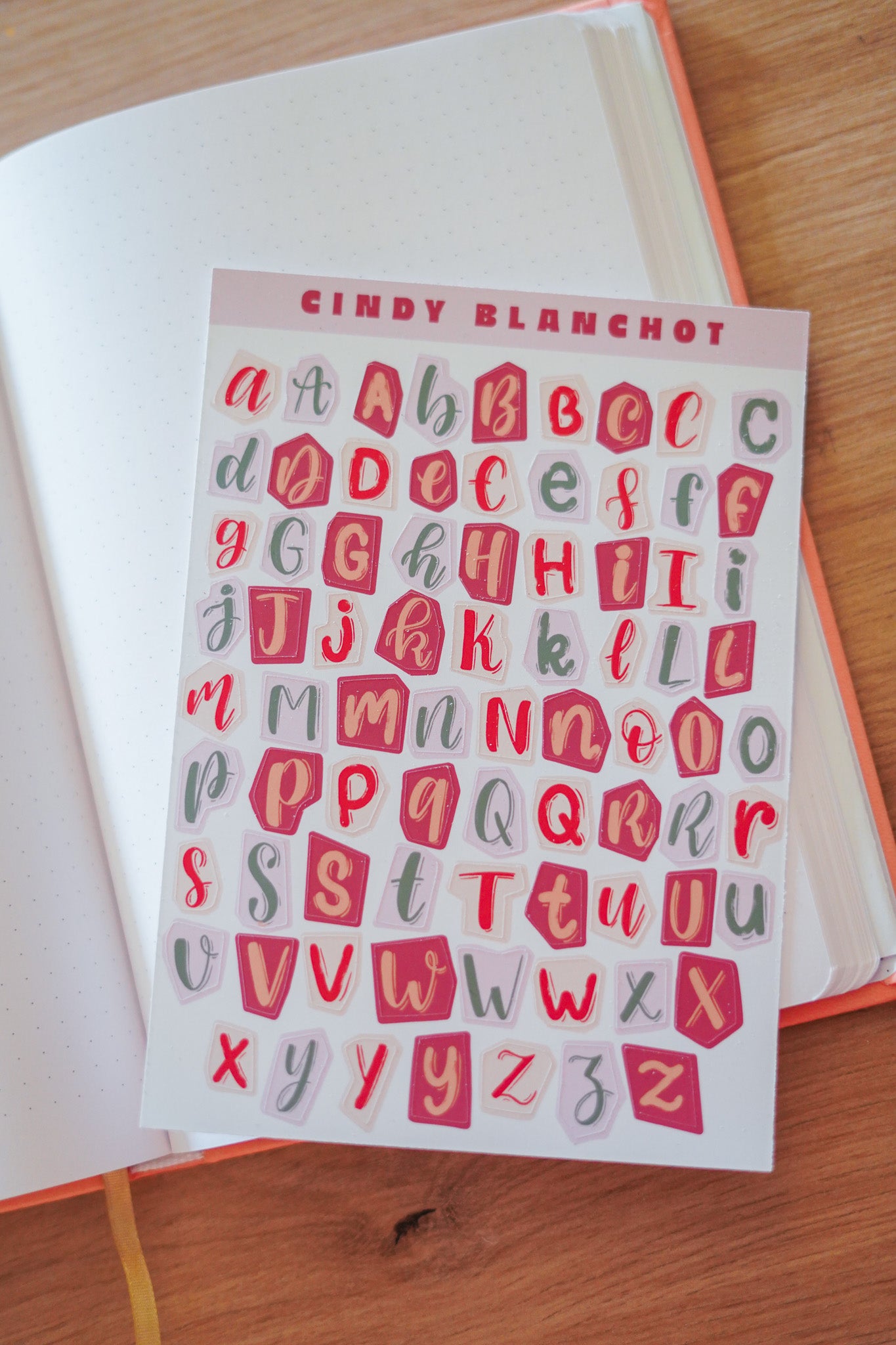 Planche sitckers - Alphabet