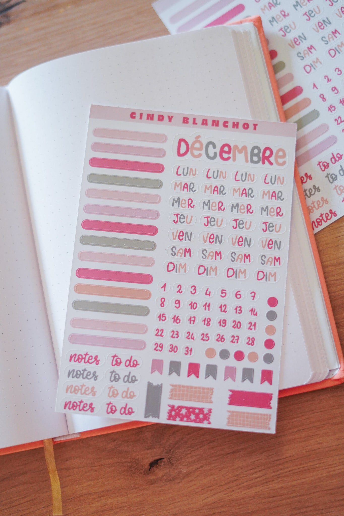 Planche sitckers - Décembre