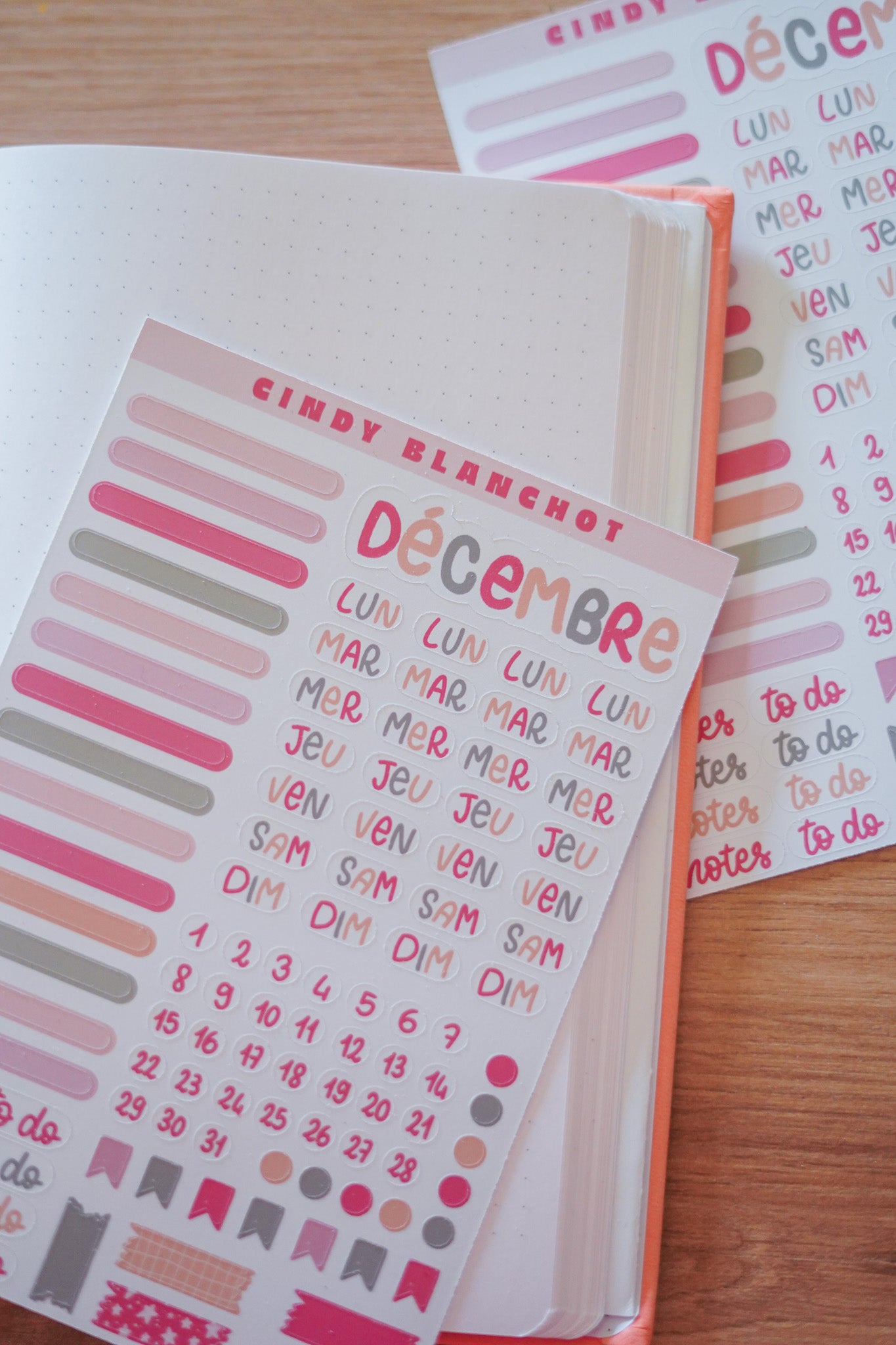 Planche sitckers - Décembre