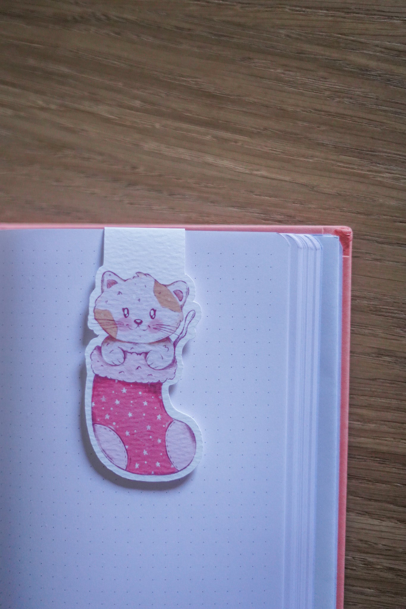 Marque page aimanté - Chat Chaussette